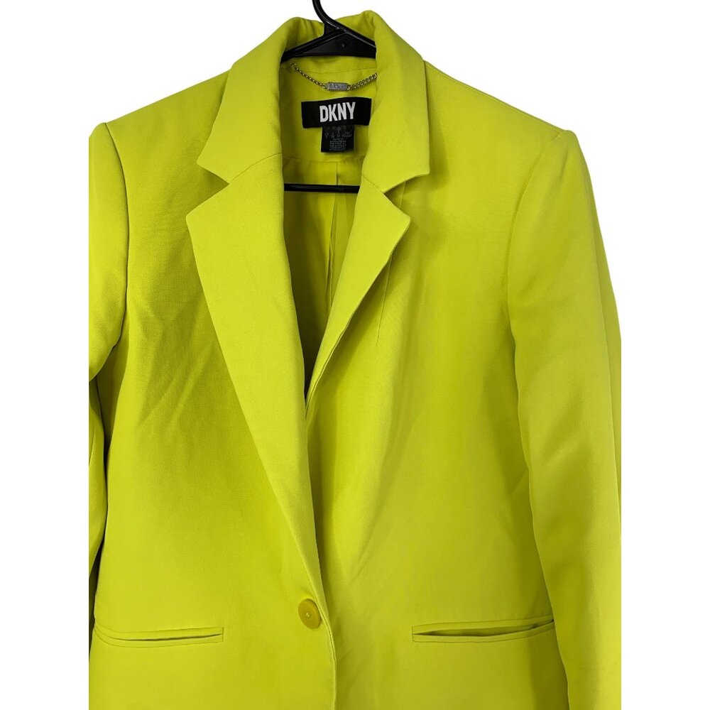 Womens DKNY Neon Green Blazer Size 2 EUC Cuffable EUC - Picture 9 of 10